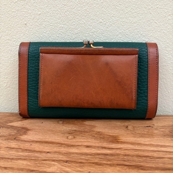 Dooney & Bourke Wallet Organizer Checkbook Holder Trifold Green AWL Vintage Y2K - Picture 5 of 16